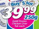 Goldi Frozen Chicken Liver Tub-5 x 250g 