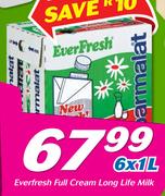 Everfresh Full Cream Long Life Milk-6 x 1Ltr