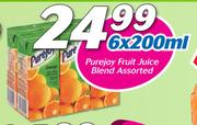 Purejoy Fruit Juice Blend Assorted-6 x 200ml