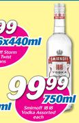 Smirnoff 1818 Vodka Assorted-750ml Each