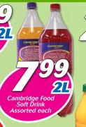 1Cambridge Food Soft Drink Assorted-2Ltr Each