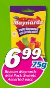 Beacon Maynards Mini Pack Sweets Assorted-75g Each