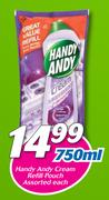 Handy Andy Cream Refill Pouch Assorted-750ml Each