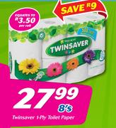 Twinsave 1 Ply Toilet Paper-8's