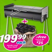 Metallix Large Braai Stand-Each With Free Charcoal 4Kg