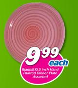 Rianhill 10.5 Inch Hand painted Dinner Plate Assorted-Each