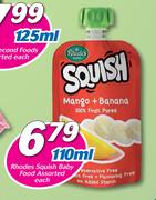 Rhodes Squish Baby Food Assorted-110ml Each