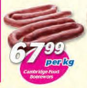 Cambridge Food Boerewors-Per Kg