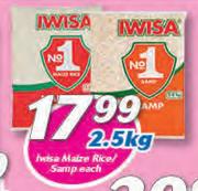 Iwisa Maize Rice/Samp-2.5kg Each
