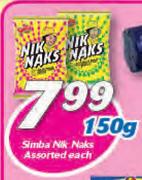 Simba Nik Naks Assorted-150g Each