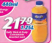 Hall's Thick & Fruity Concentrate Assorted-1.25Ltr Each