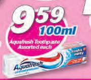 Aquafresh Toothpaste Assorted-100ml Each