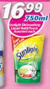 Sunlight Dishwashing Liquid Refill Pouch Assorted-750ml Each