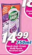 Handy Andy Cream Refill Pouch Assorted-750ml Each