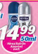 Nivea Roll-On-50ml Each