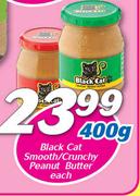 Black Cat Smooth/Crunchy Peanut Butter-400g Each