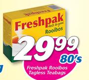 Freshpak Rooibos Tagless Teabags-80's
