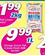 Orange Grove Full Cream Fresh Milk Sachet-1Ltr