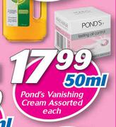 Ponds Vanishing Cream Assorted-50ml Each