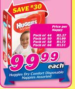 Huggies Dry Comfort Disposable Nappies Assorted-Each