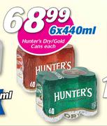 Hunters Dry/Gold Cans-6 x 440ml