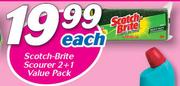 Scotch Brite Scourer 2 + 1 Value Pack-Each