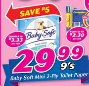 Baby Soft Mini 2 Ply Toilet paper-9's