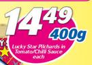 Lucky Star Pilchards In Tomato/Chilli Sauce-400g Each