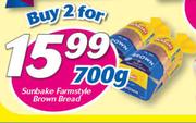Sunbake Farmstlye Brown Bread-2x700g