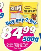 Nestle Nespray/Klim Instant Milk Powder Sachet-2x500g
