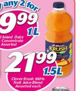 Clover Krush 100% Fruit Juice Blend Assorted-1.5Ltr