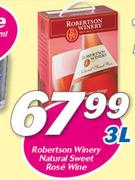 Robertson Winery Natural Sweet Rose Wine-3Ltr