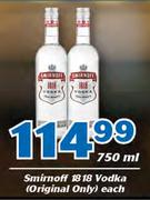 Smirnoff 1818 Vodka(Original Only) 750ml-Each