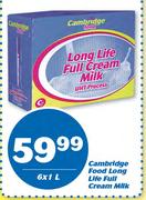 Cambridge Food Long Life Full Cream Milk-6X1L