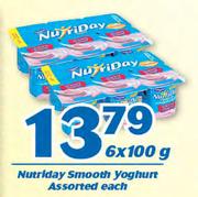 Nutriday Smooth Yoghurt 6X100g-Each