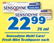 Sensodyne Multi Care/Fresh Mint Toothpaste-75ml Each