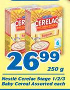 Nestle Cerelac Stage 1/2/3 Baby Cereal 250g-Each