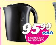 Sunbeam 1.7Ltr Black Auto Kettle-Each