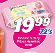 Johnson's Baby Wipes-72's Each