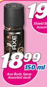 Axe Body Spray-150ml Each