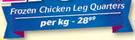 Frozen Chicken Leg Quarters-Per kg
