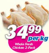 Whole Fresh Chicken 2 Pack-Per kg