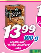 Rajah Curry Powder Assorted-100g Each