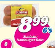 Sunbake Hamburger Rolls-6's