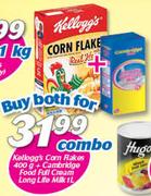 Kelloggs Corn Flakes-400g + Cambridge Food Full Cream Long Life Milk-1Ltr Combo