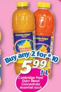 Cambridge Food Dairy Blend Concentrate Assorted-2 x 1Ltr
