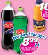 Coo-ee Soft Drink Assorted-2Ltr Each