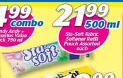  Sta Soft Fabric Softener Refill Pouch Assorted-500ml Each