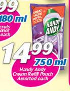 Handy Andy Cream Refill Pouch Assorted-7550ml Each