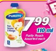  Purity Pouch Assorted-110ml Each